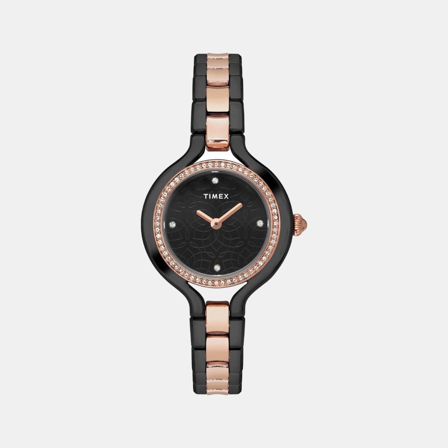 Timex Fria Women Quartz Black Dial Analog Stainless Steel Watch TWEL14010