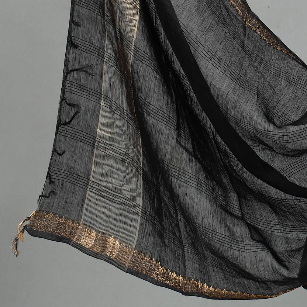 HAVELI CHRONICLES 3pc Linen Silk Handloom Plain Dress Material 02 - view 4