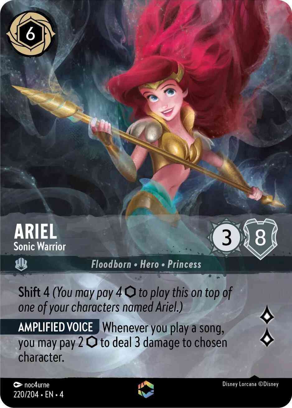 Sonic warrior enchanted – Lorcana Ariel - Sonic Warrior (Enchanted) - 220/204 [Ursula's Return] [Holofoil]