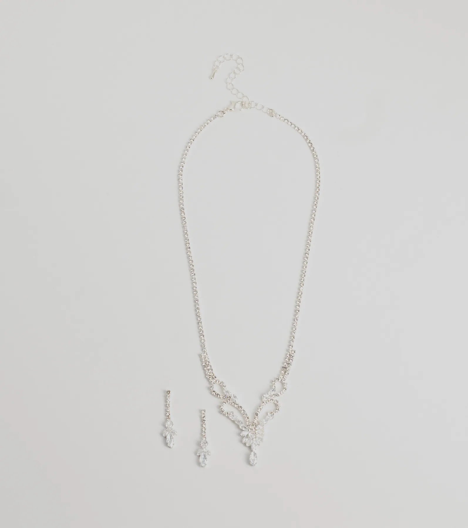 Windsor Glam Perfection Rhinestone Necklace And Earrings Set