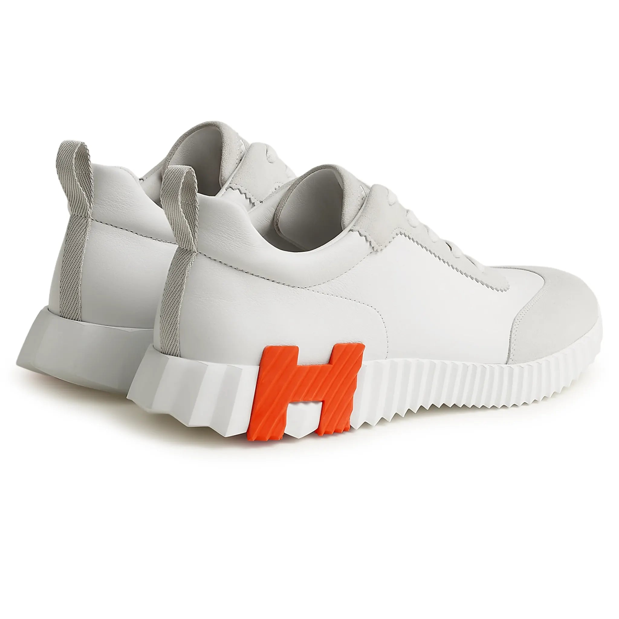 Hermès Paris Bouncing Calf Sneaker White Orange - view 2