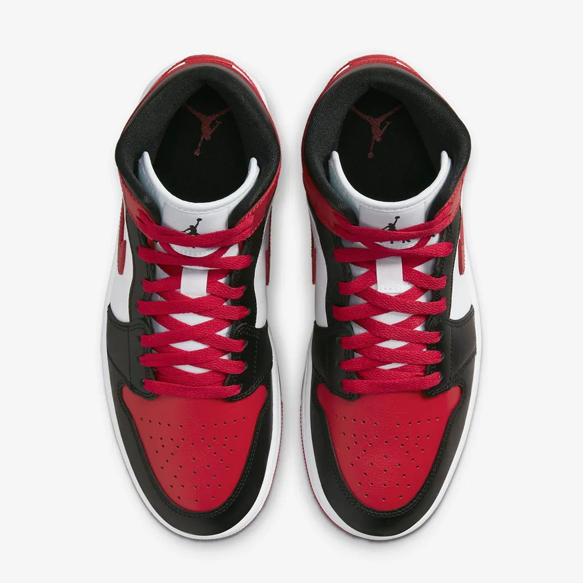 Jordan | AIR JORDAN 1 MID { BLACK/GYM RED-WHITE - view 2