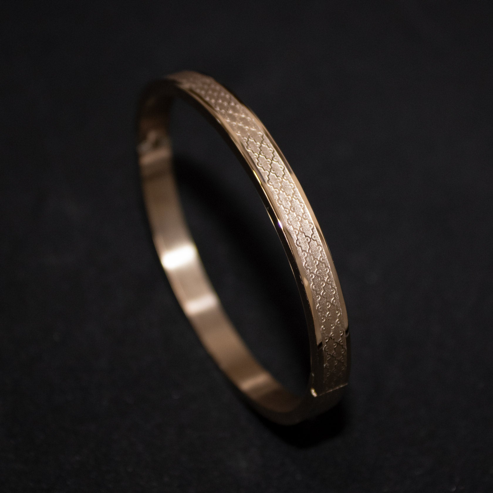 Branta Cross Line Pattern Rose Gold Bracelet For Women - view 2