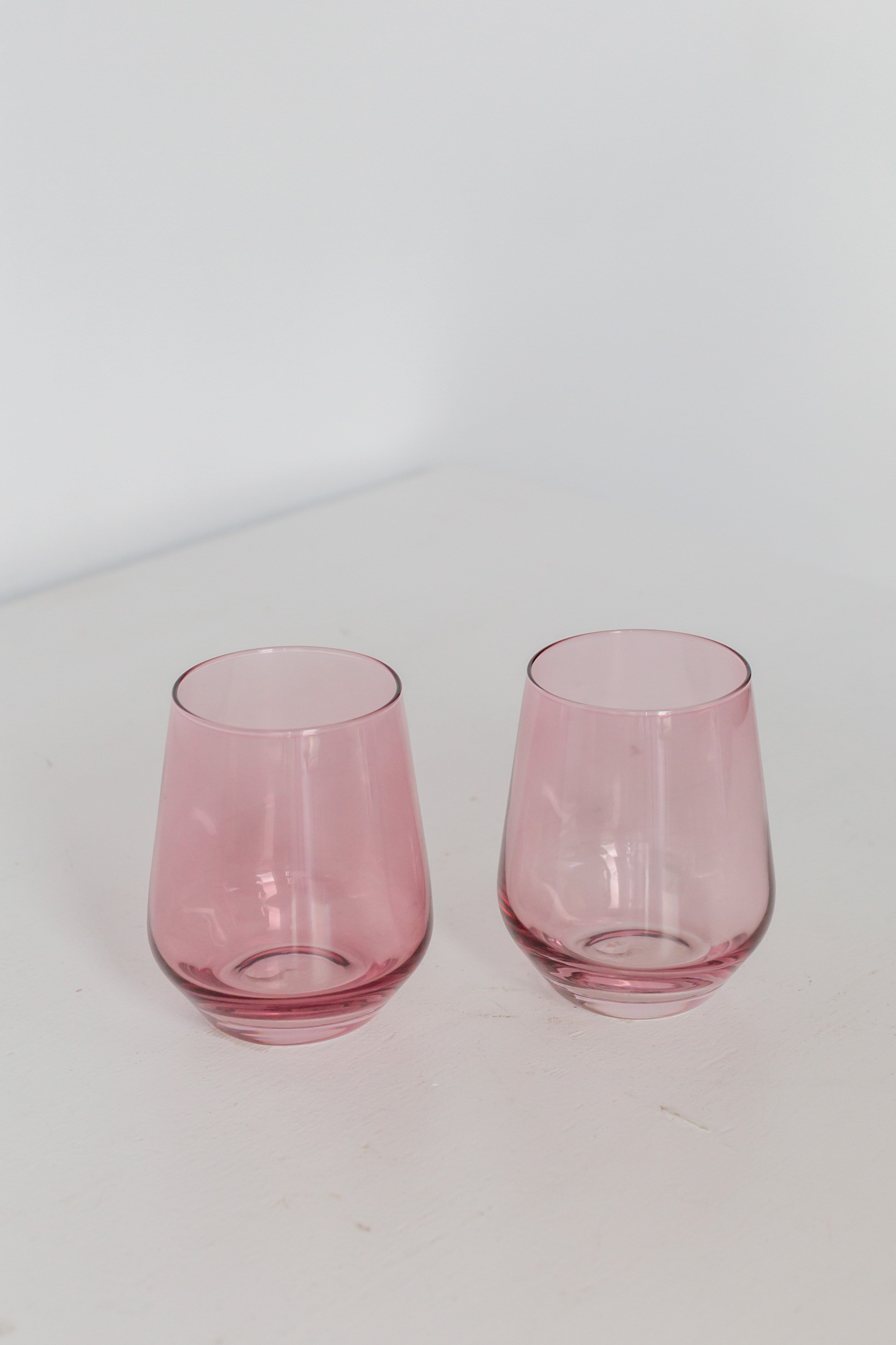 Estelle Colored Glass Estelle Colored Wine Stemless - Set of 6 {Rose} - view 6