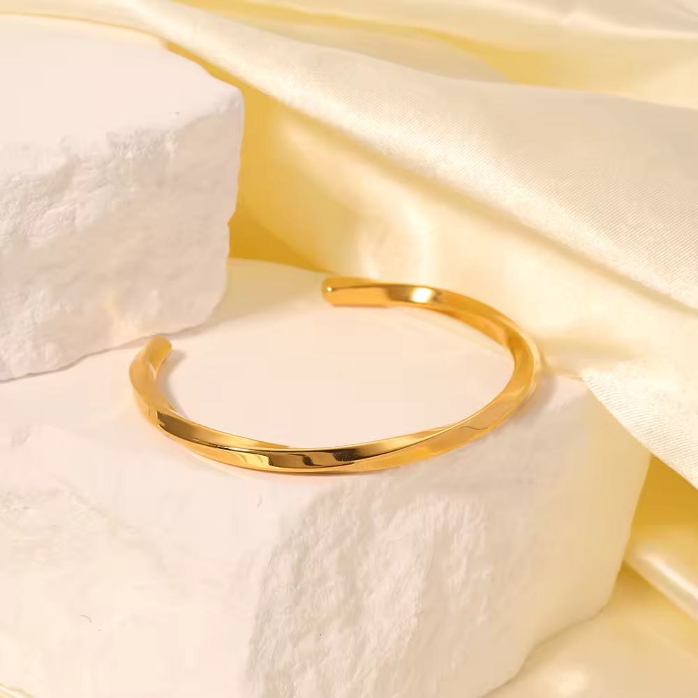 Branta Classic Gold-Tone Men’s Cuff Bracelet For Men - view 4