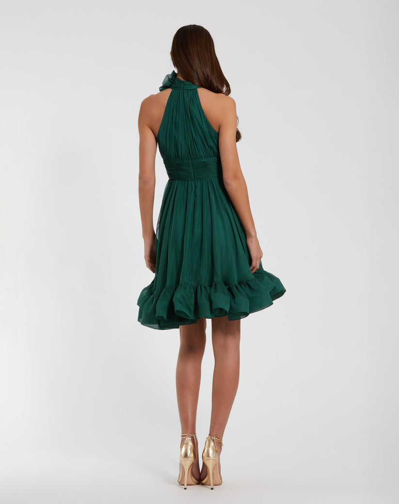 Mac Duggal 56080 Short 3D Floral Applique A Line Cocktail Mini Dress - view 2
