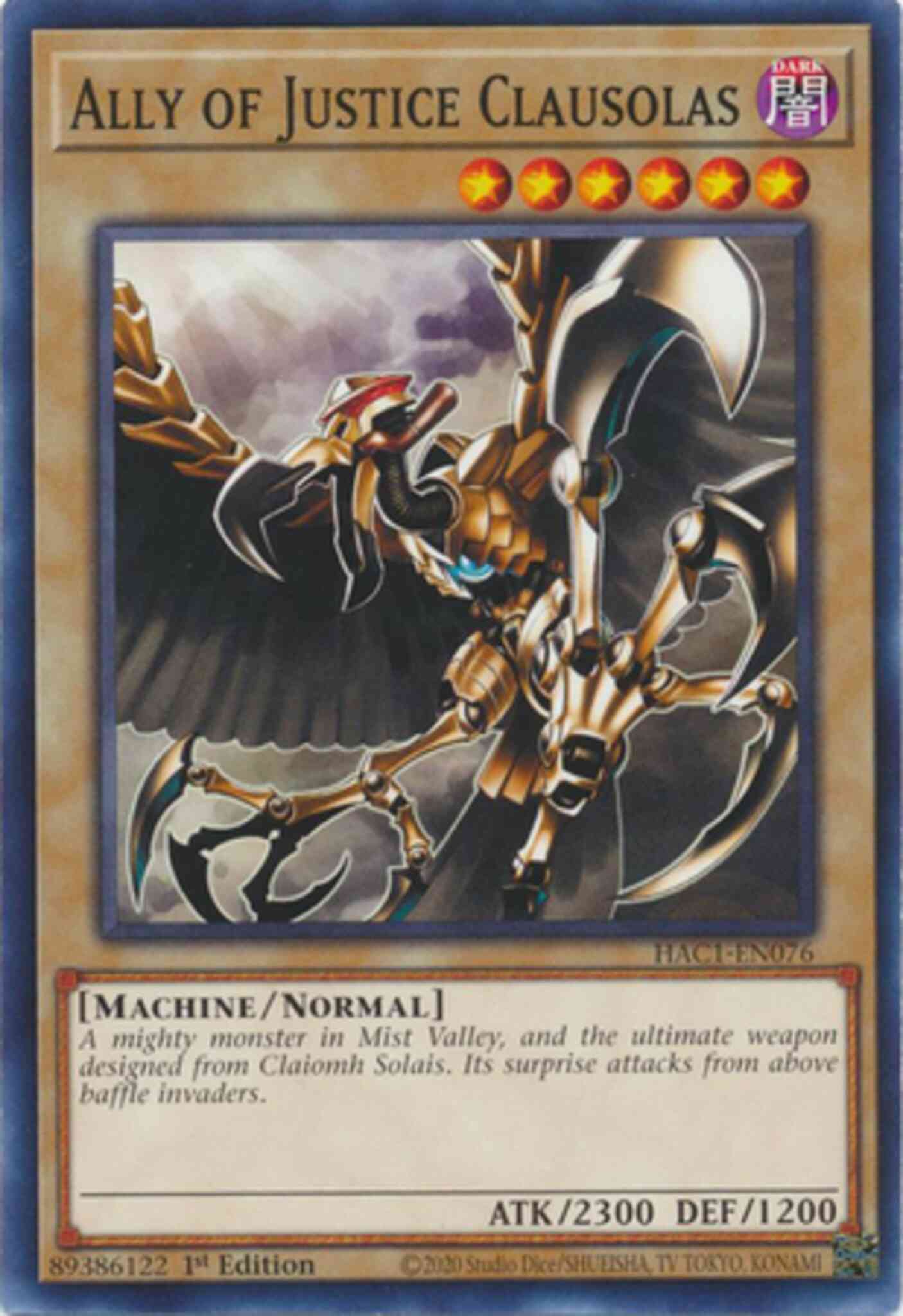 Yu-Gi-Oh! Ally of Justice Clausolas - HAC1-EN076 - Common - 1st Edition
