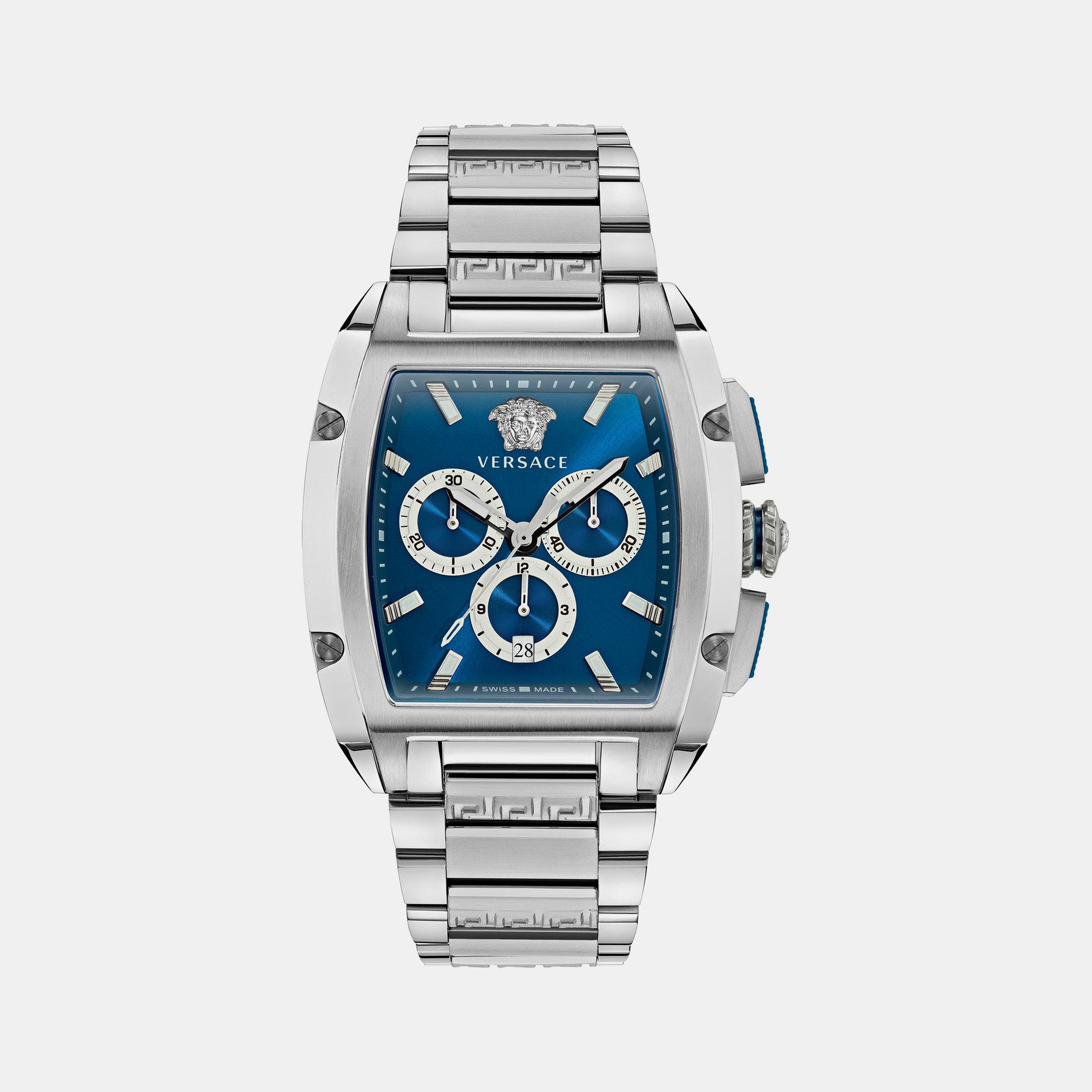 Versace Dominus Men Quartz Blue Dial Chronograph Stainless Steel Watch VE6H00423