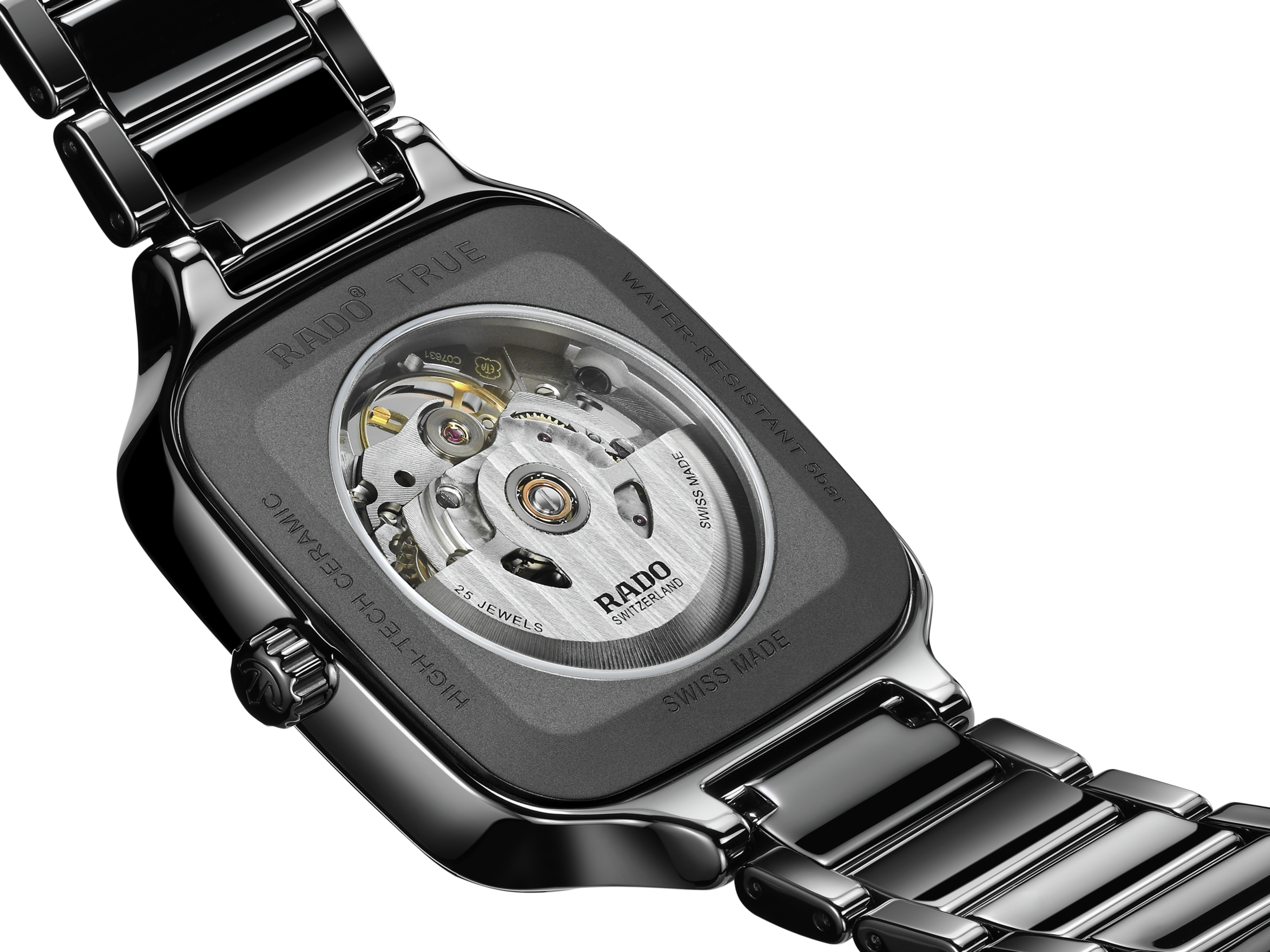 Rado True Square Automatic Open Heart Black, Yellow Dial Unisex 38mm - view 3