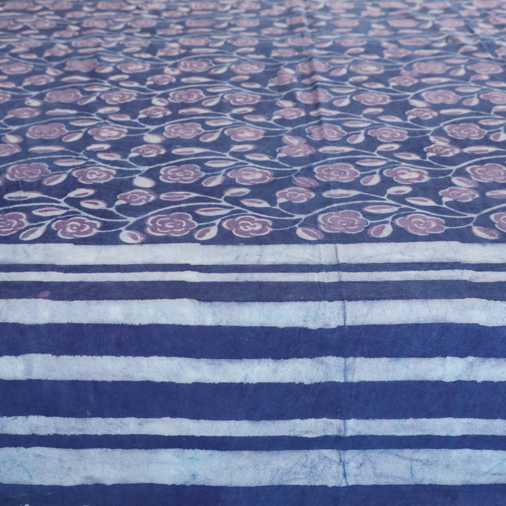 BINDAAS UNLIMITED Blue - Block Art Print Cotton Double Bindaas Bed Sheet (110 x 93 in) - view 3