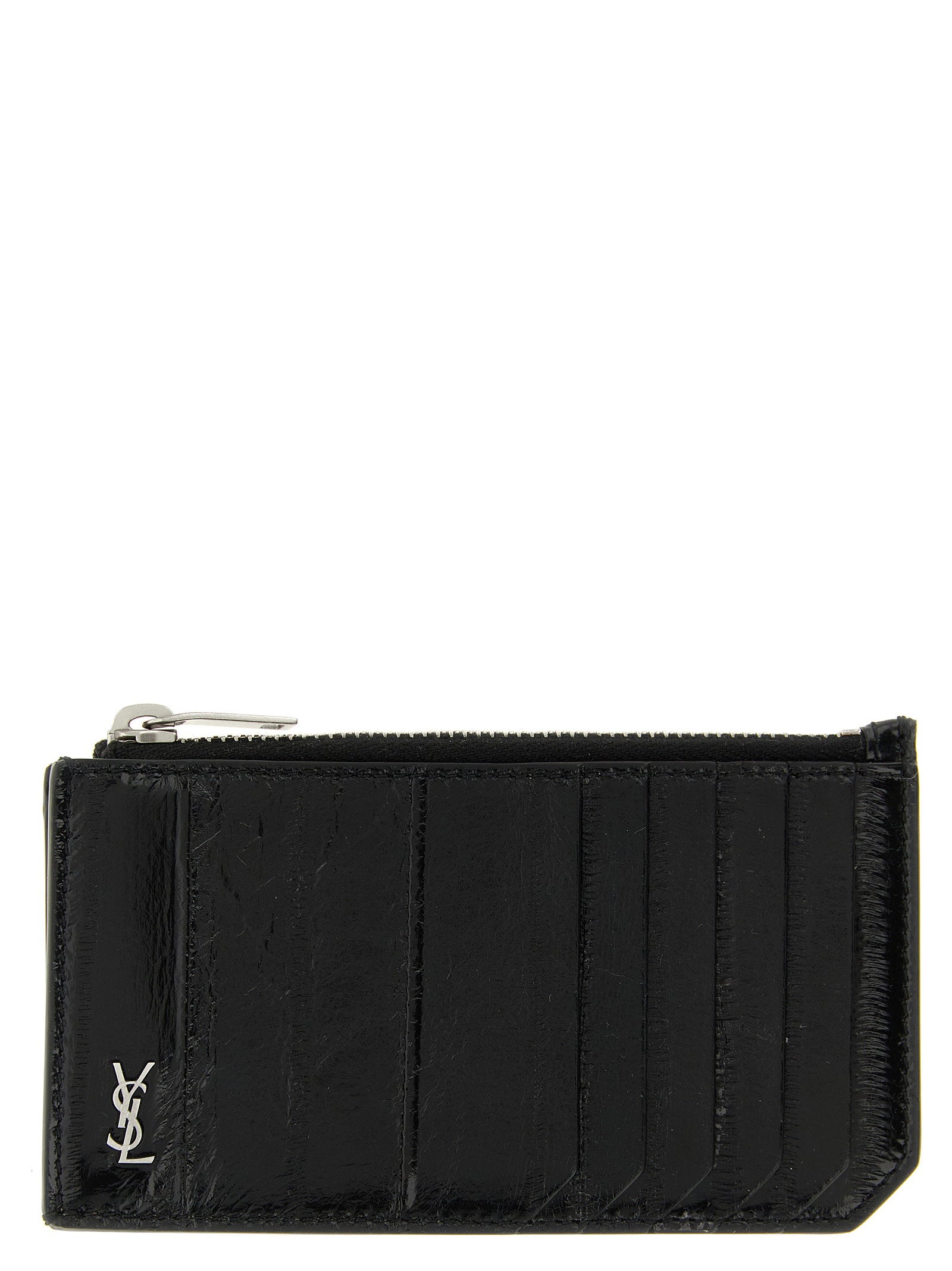 Saint Laurent Tiny Cassandre Card Holder – 100% eel skin
