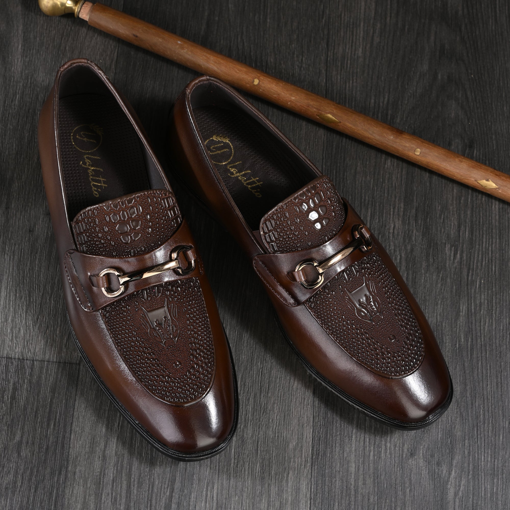 Hand Engraved Loafers by Lafattio – Brown - view 7