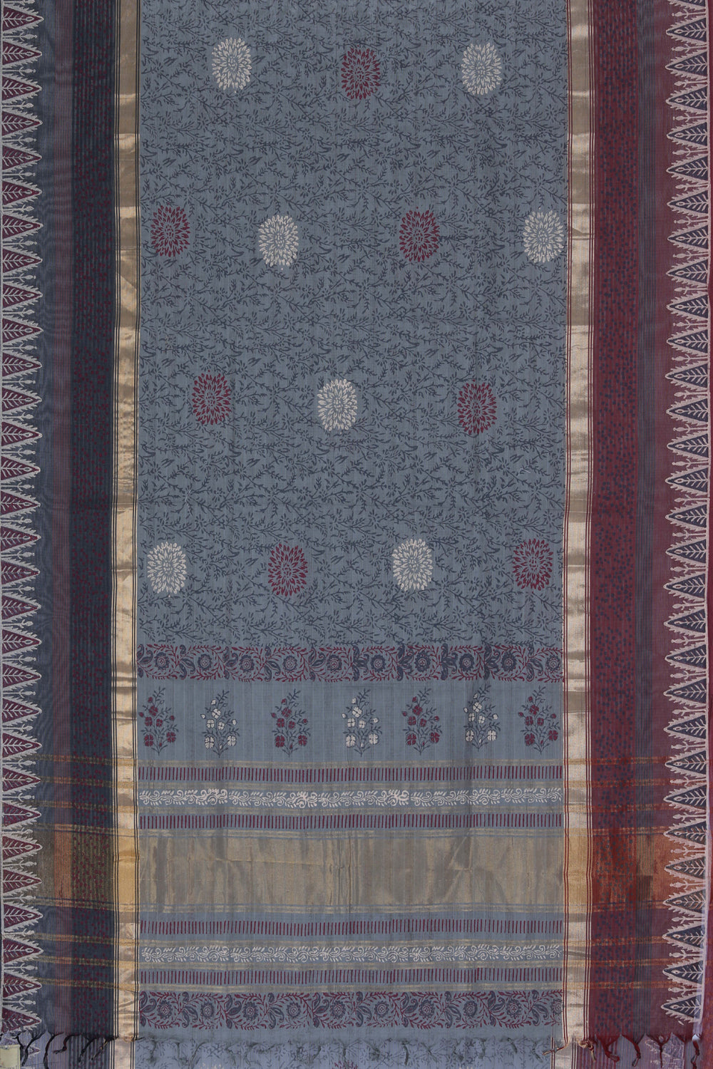 Kalanjali Ethnics Hand block printed cotton saree - view 4