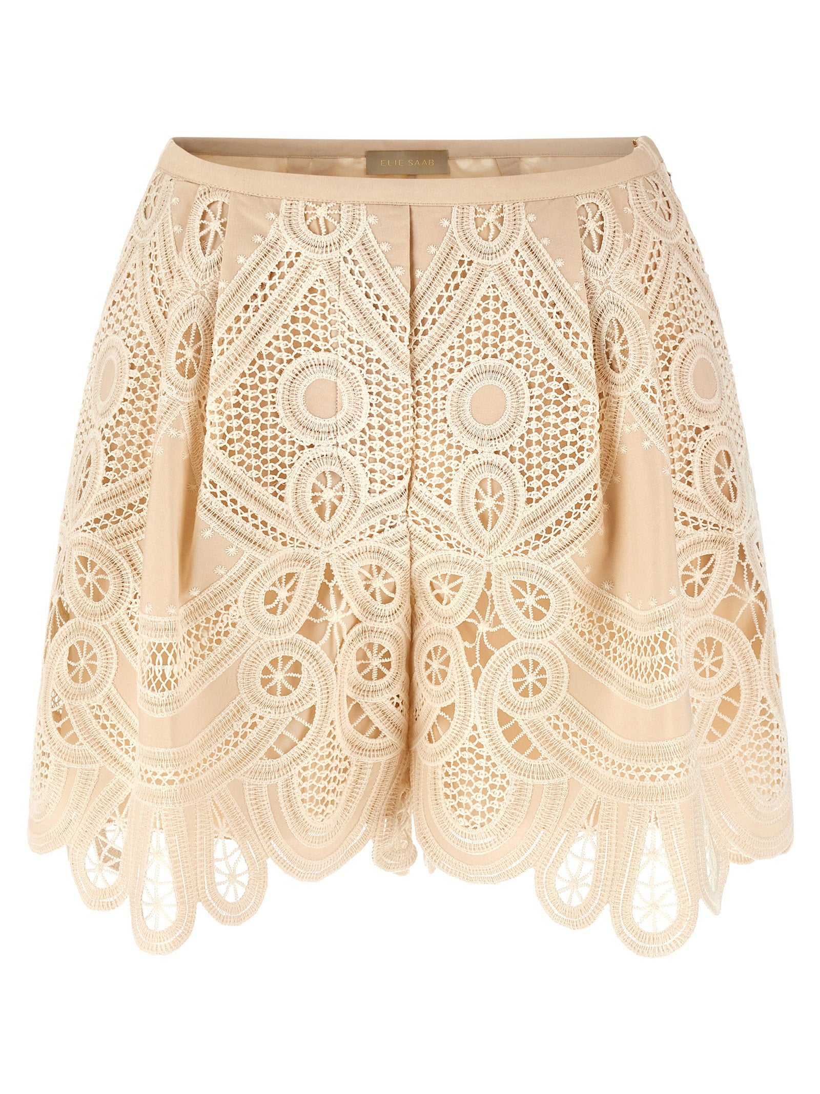 Elie Saab Macramé Embroidery Shorts – 100% polyester
