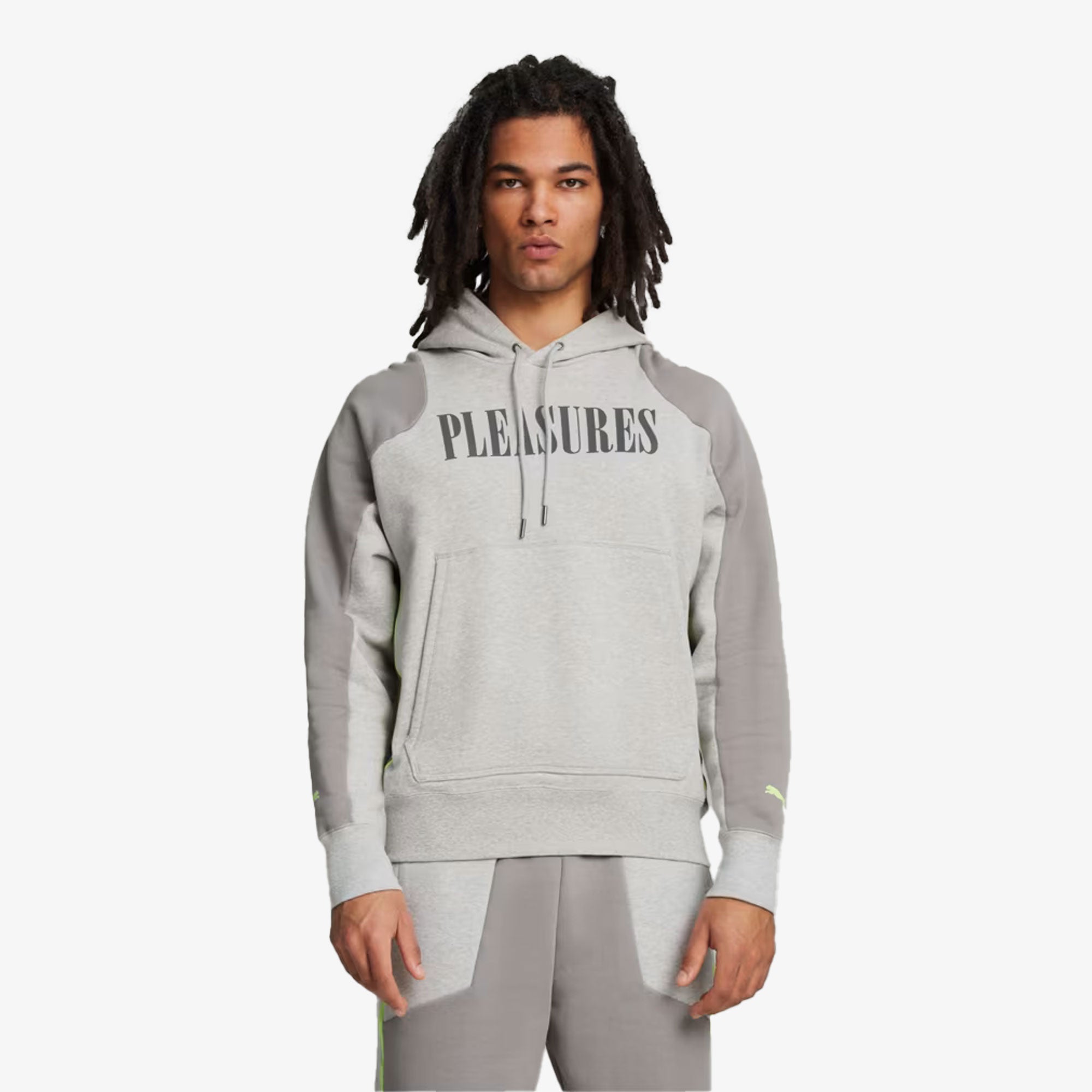 Puma | x PLEASURES HOODIE { LIGHT GRAY HEATHER