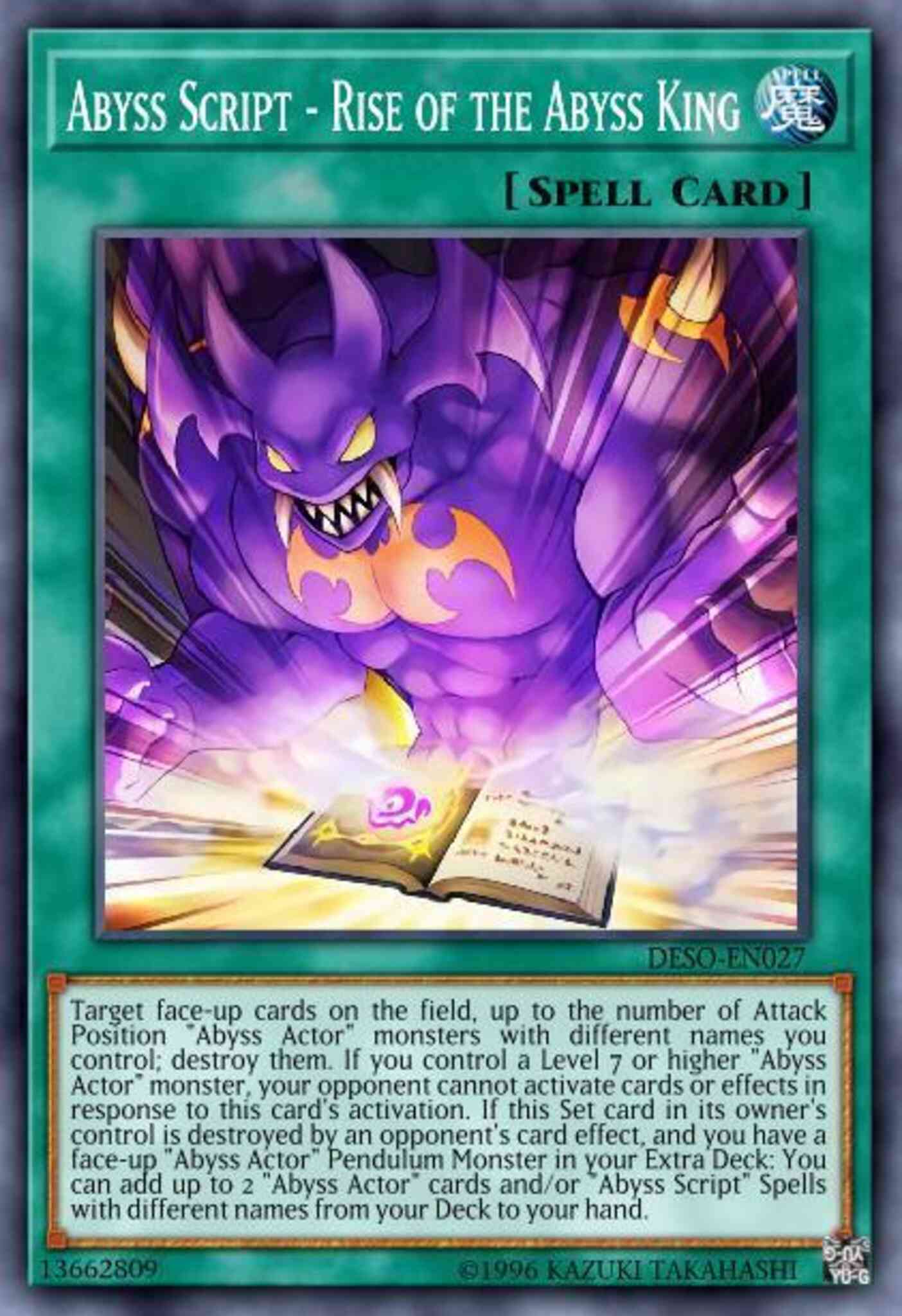 Yu-Gi-Oh! Abyss Script - Rise of the Abyss King - DESO-EN027 - Secret Rare - 1st Edition