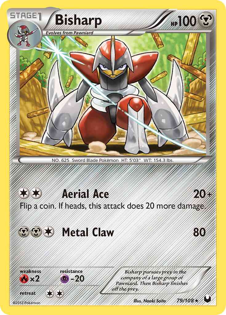 Rare bw5-79 non-holo – Pokémon Bisharp - 79/108 - Rare [bw5-79] [Non-Holo]