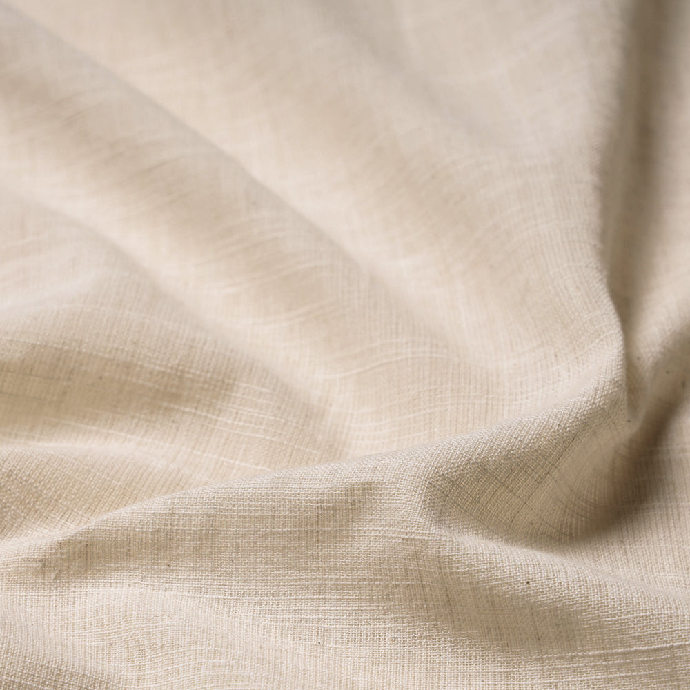 AHA VASTRA HANDLOOM Beige - Jhiri Handloom Cotton Plain Fabric 02 - view 2