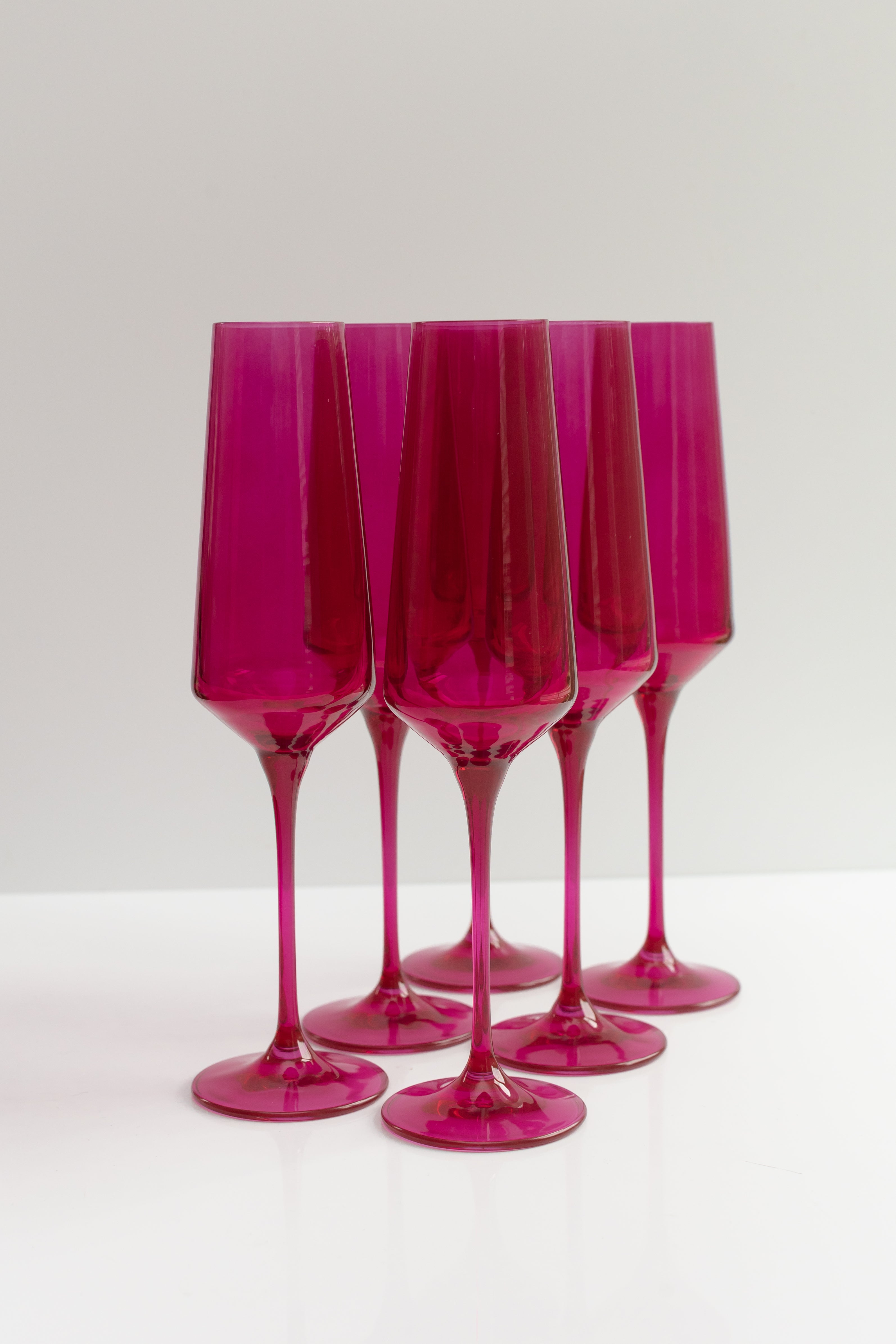 Estelle Colored Glass Estelle Colored Champagne Flute - Set of 6 {Viva Magenta (Our Fuchsia)}