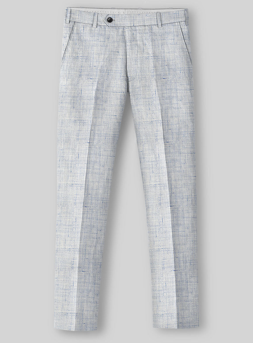 StudioSuits Solbiati Cloudweave Blue Linen Pants