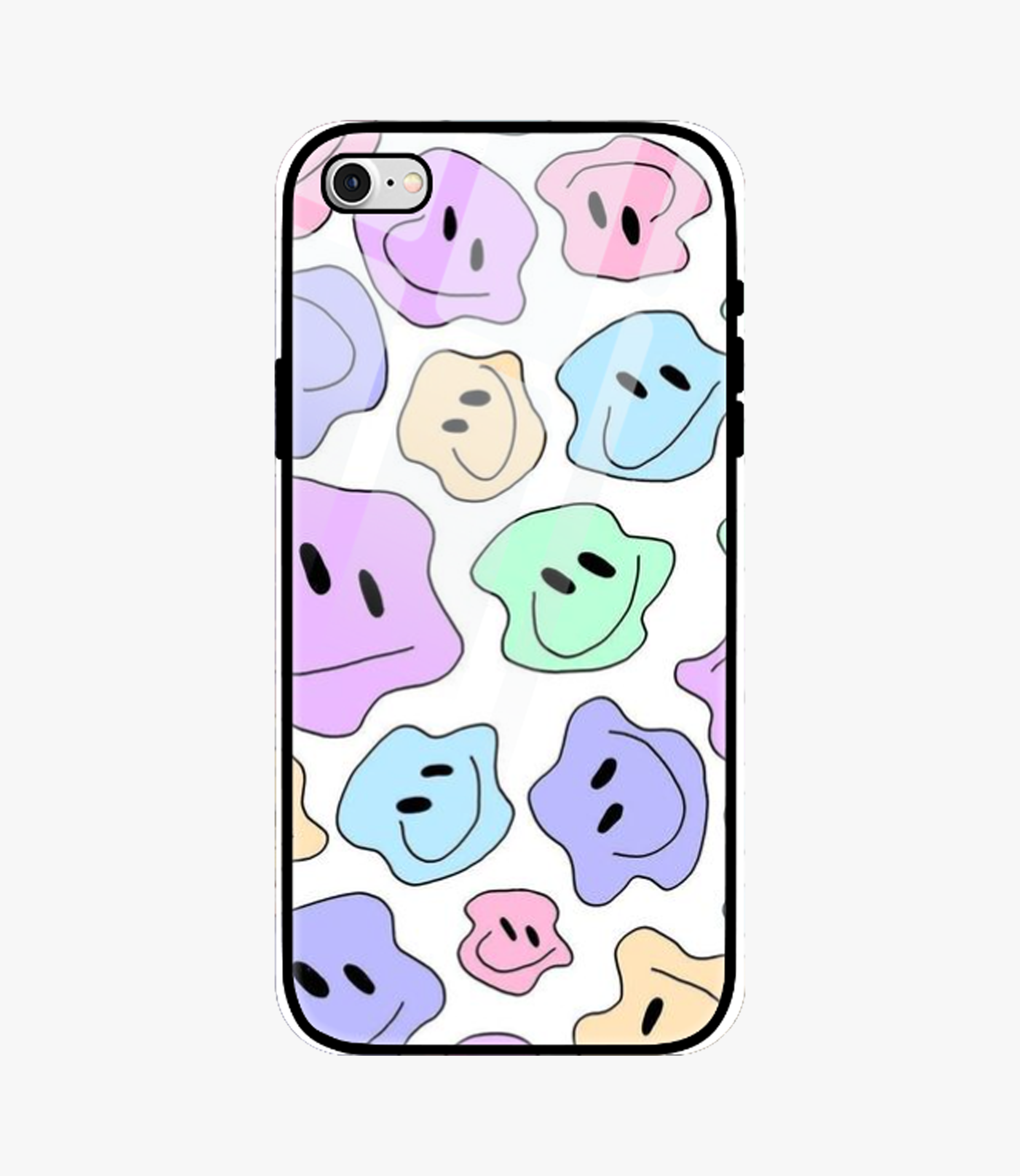 The Case Company Pastel Colorful Smiley Glass Case for iPhone 7