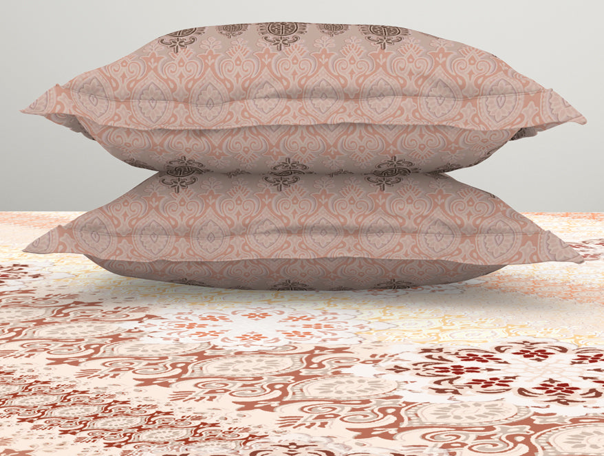 Spaces India Ornate Brown 100% Cotton King Size Bedsheet Rangana Digital - By Spaces - view 6
