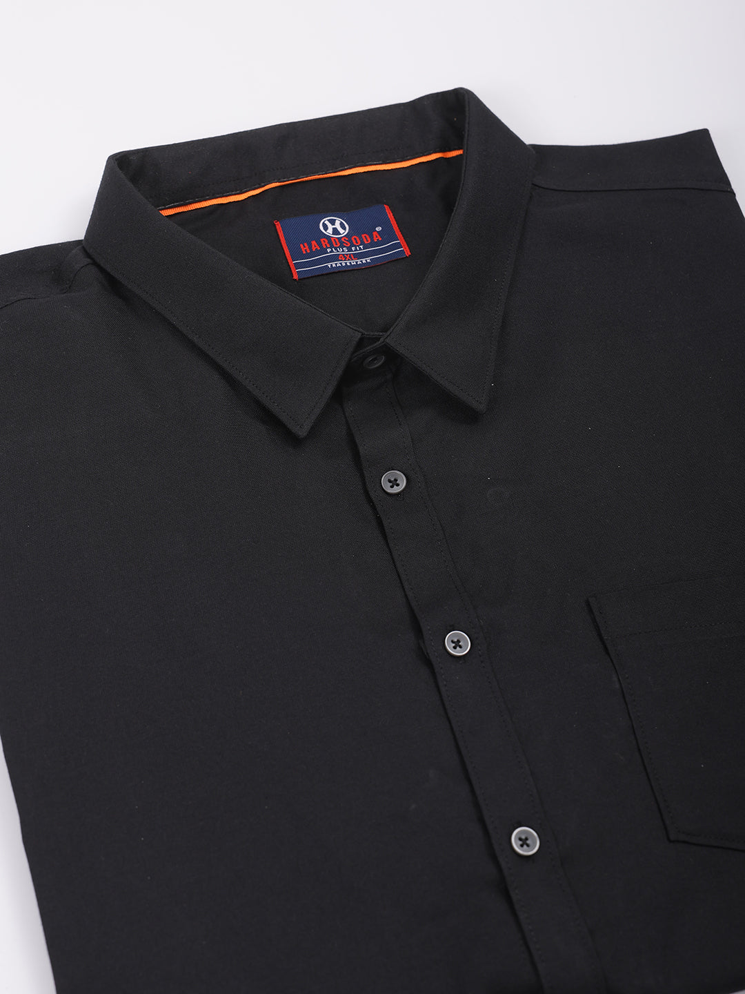HARDSODA Men's Plus Size Black Regular Fit Solid Formal Shirt - view 7