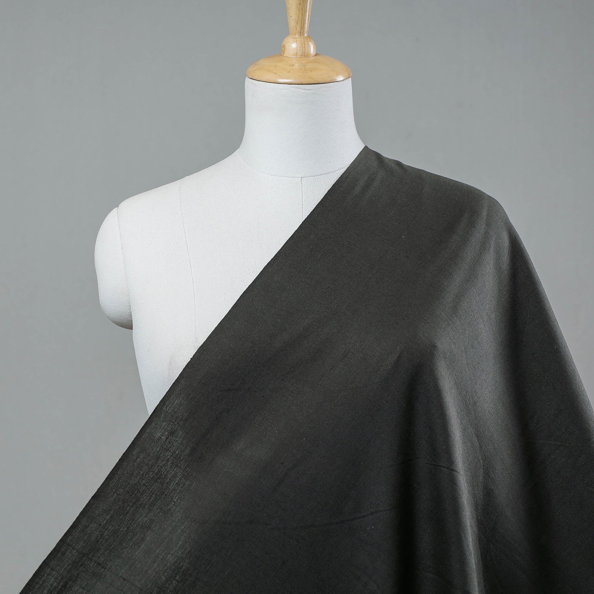 ITOKRI CRAFTS INITIATIVE Black - Prewashed Plain Dyed Cotton Fabric