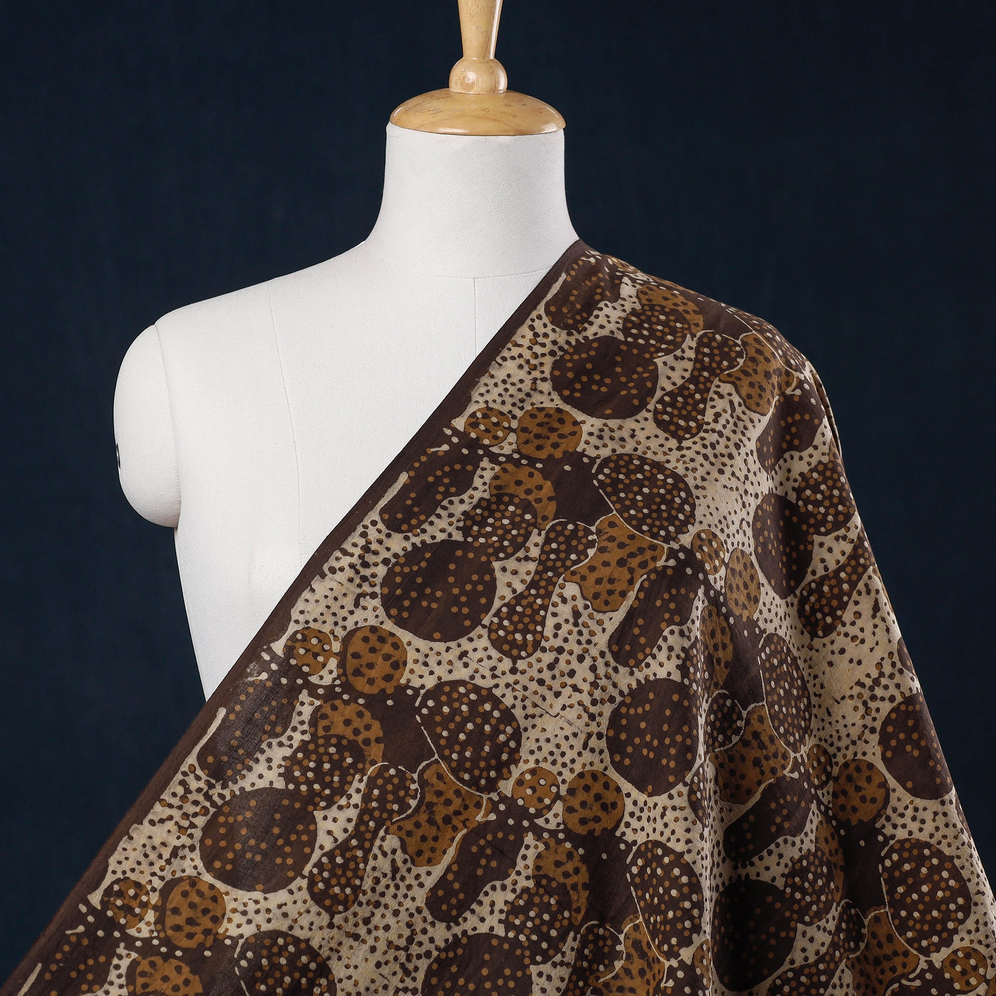 HAVELI CHRONICLES Brown - Hand Block Printed Cotton Akola Fabric