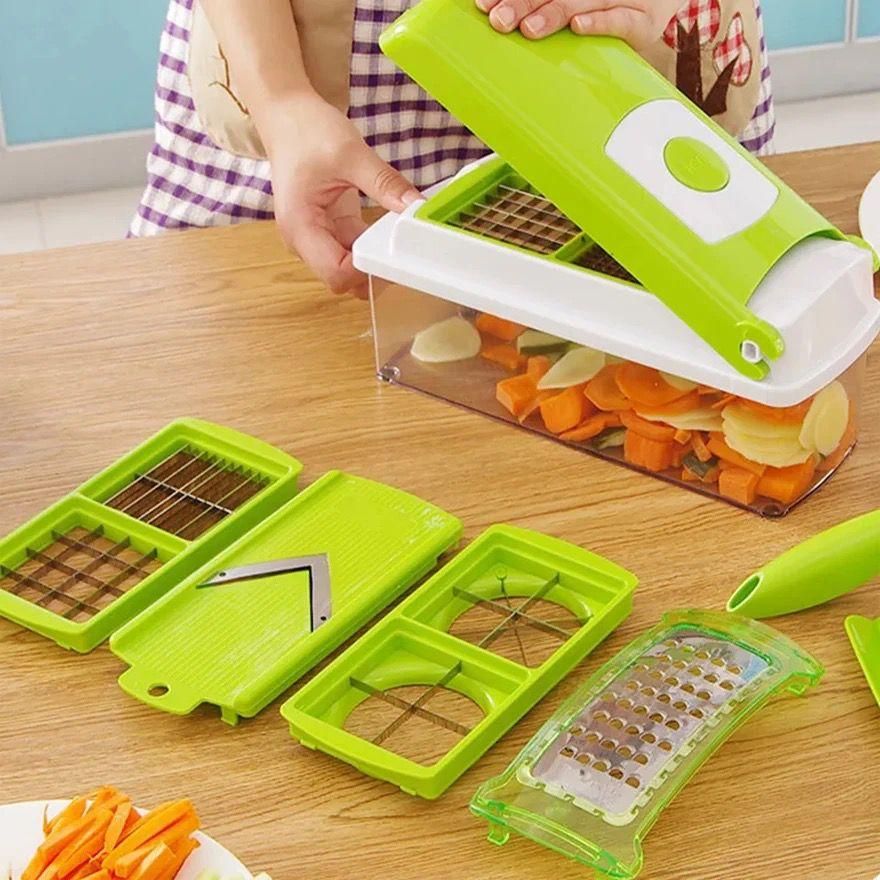Roposo Clout Multifunctional 12 in 1 nicer dicer chopper and drain basket