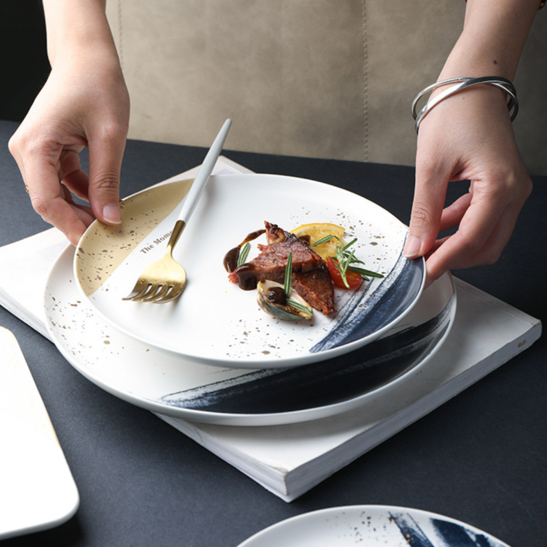 Nestasia Midnight Ceramic Snack Plate 6 Inch - view 3