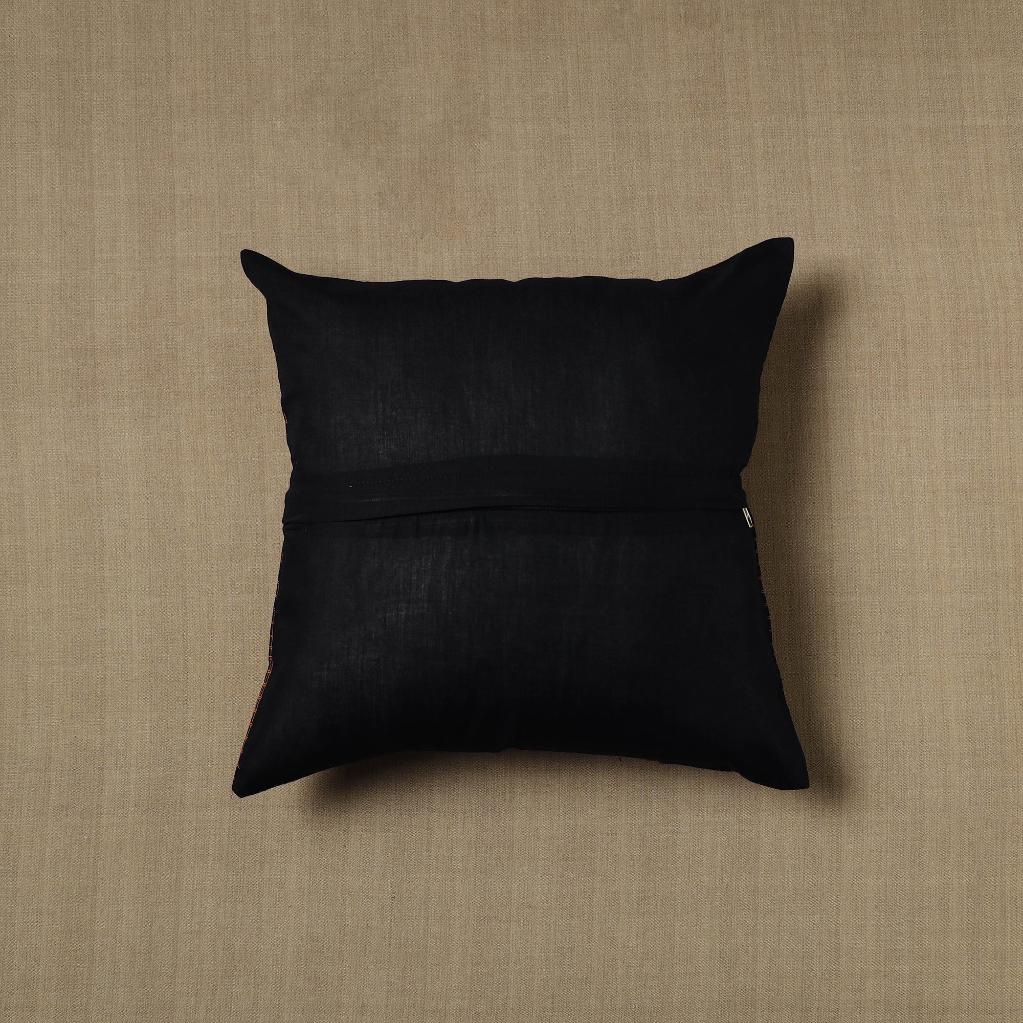 NOORI BAZAR Black - Patchwork Cotton Kanchipuram Cushion Cover (16 x 16 in) 33 - view 3