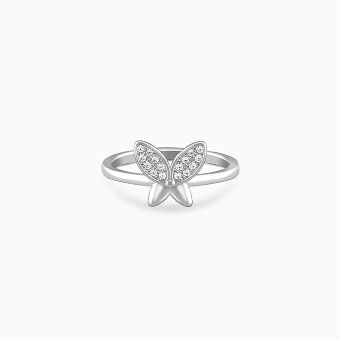 GIVA Jewellery Silver Love Butterfly Ring