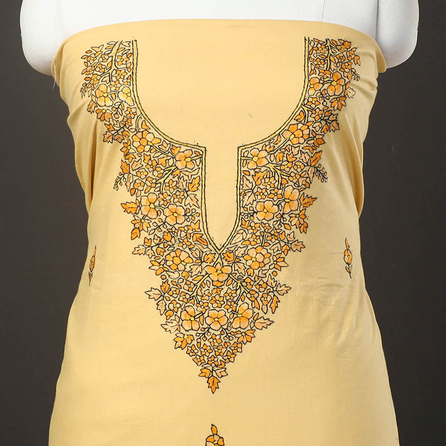 ITOKRI CRAFTS INITIATIVE Kashida Hand Embroidery Cotton Kurta Material (2.6m) 13 - view 3