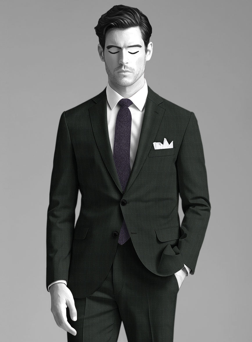 StudioSuits Napolean Esso Tartan Olive Wool Jacket - view 2