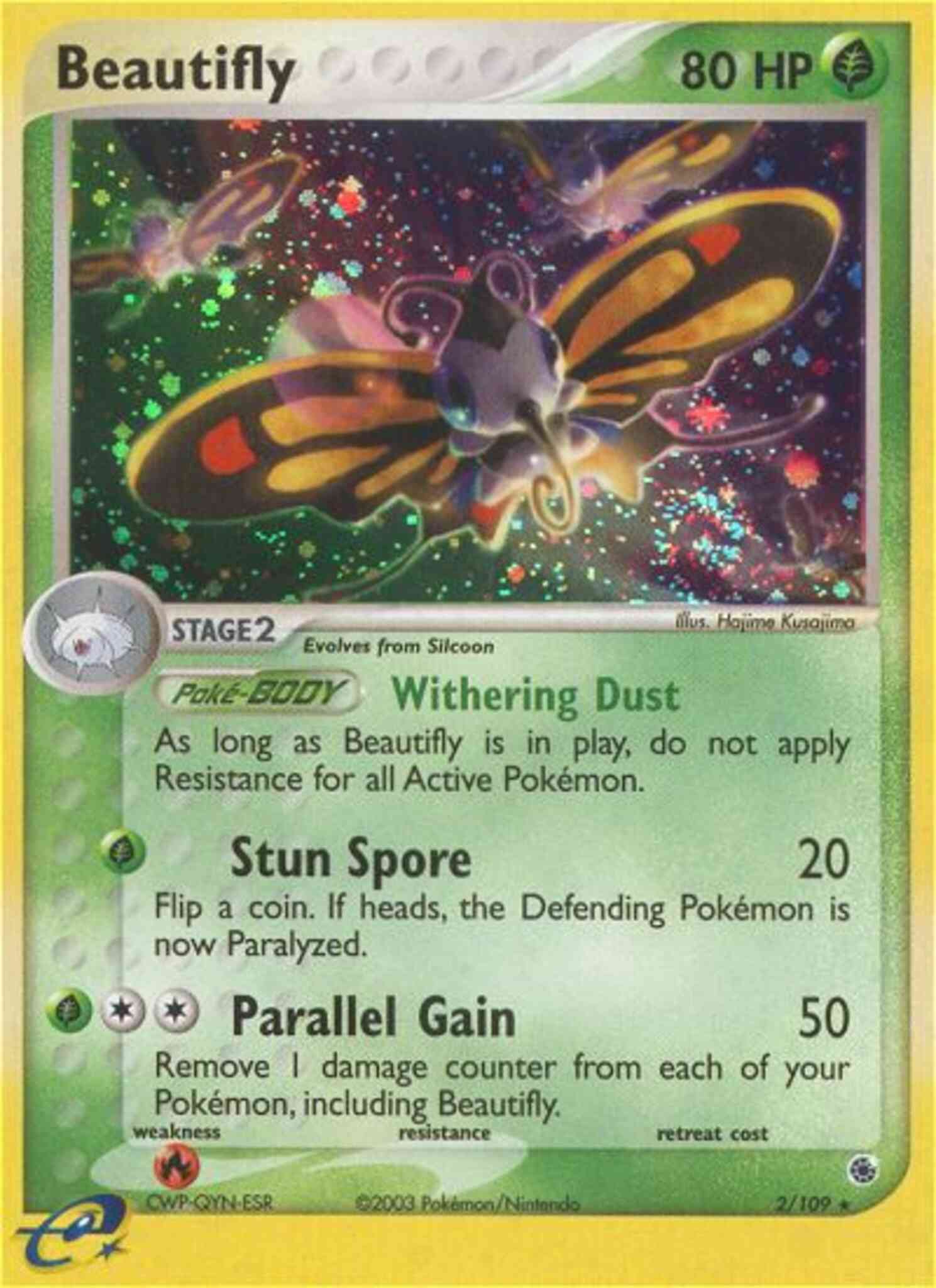 Rare holo ex1-2 – Pokémon Beautifly - 2/109 - Rare Holo [ex1-2] [Reverse Holo]