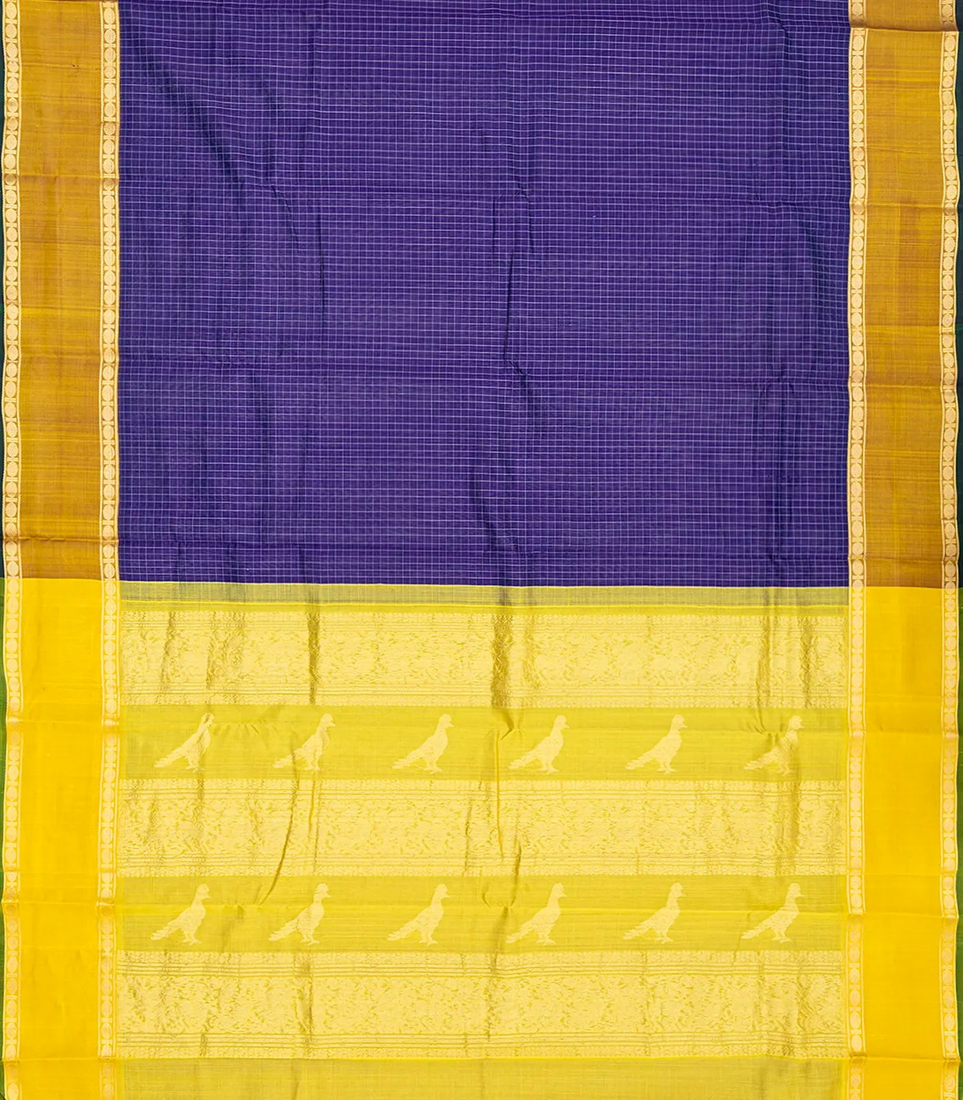 RmKV Violet Handloom Chirala Silk Cotton With Checks-Violet - view 2