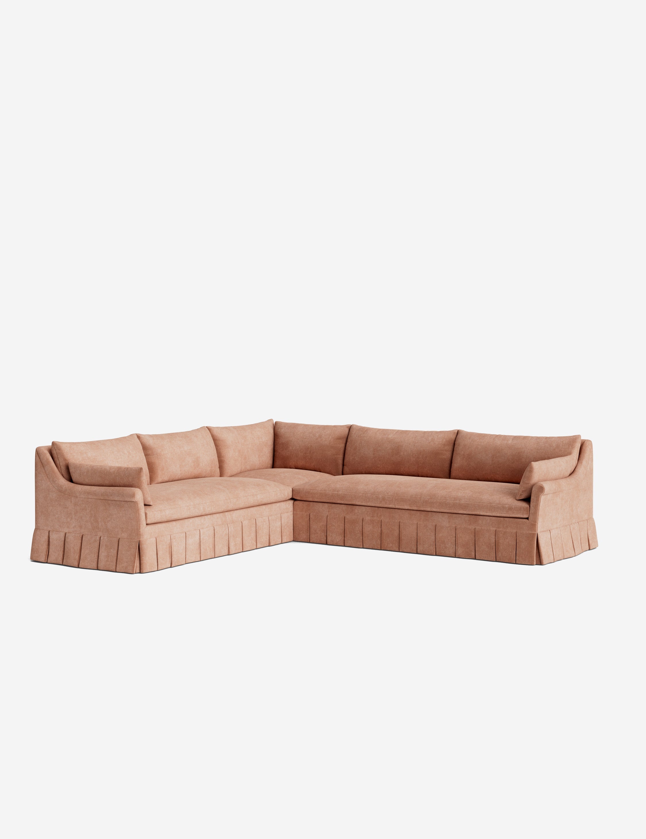 Lulu and Georgia Portola Rolled Arm Luxe Depth Pleated Corner Sectional Sofa - view 2