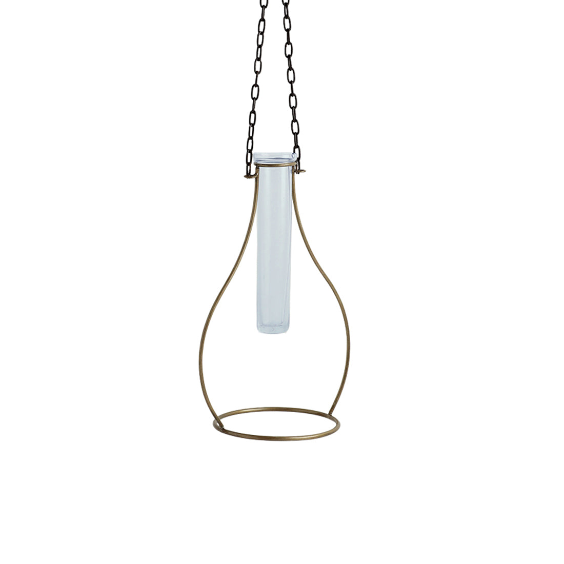 EXCLUSIVELANE 'Modern Glass Garden' Test Tube Hanging Planter/Vase (10 Inch, Golden) - view 3