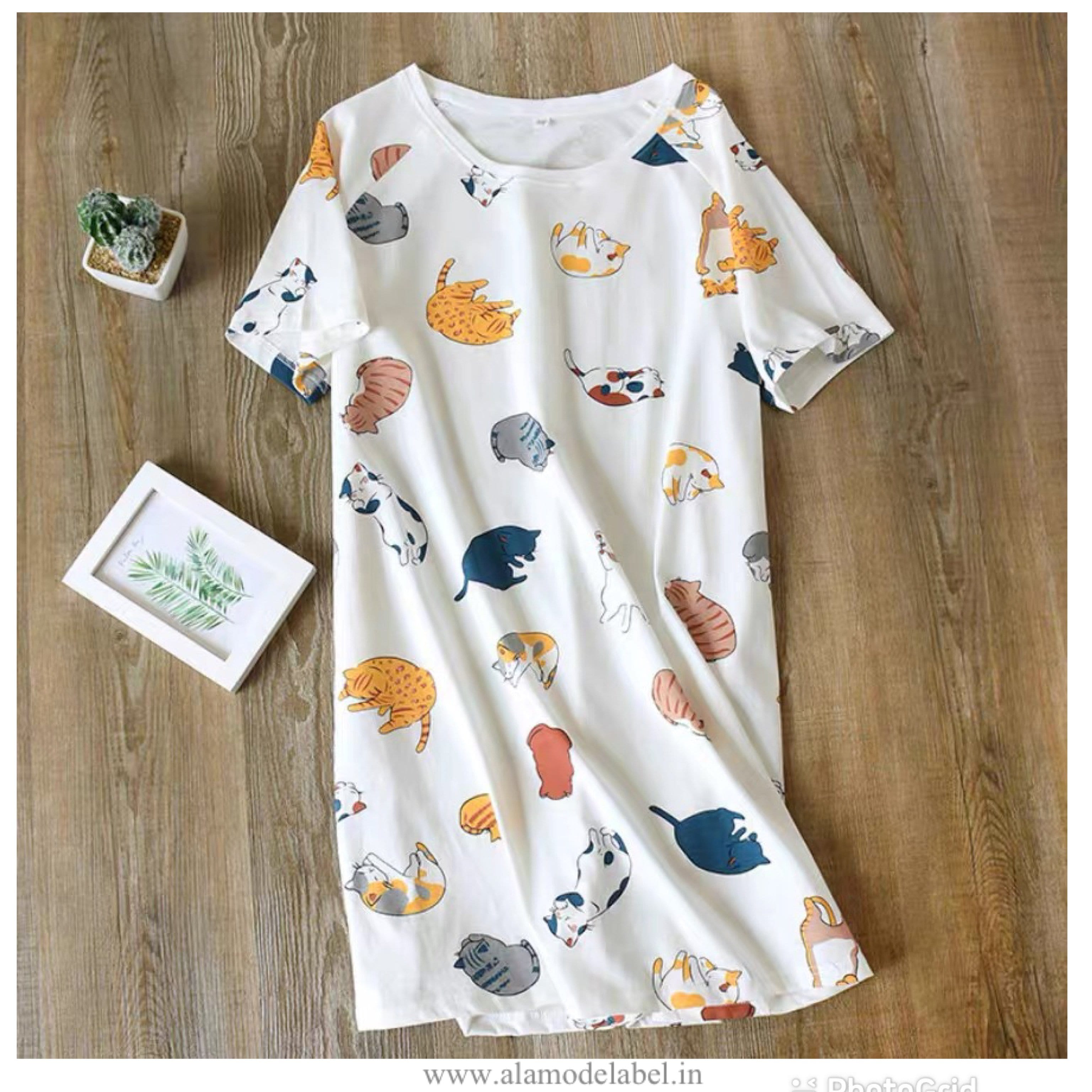 Alamode By Akanksha Silvesta Cotton Nightdress - view 4