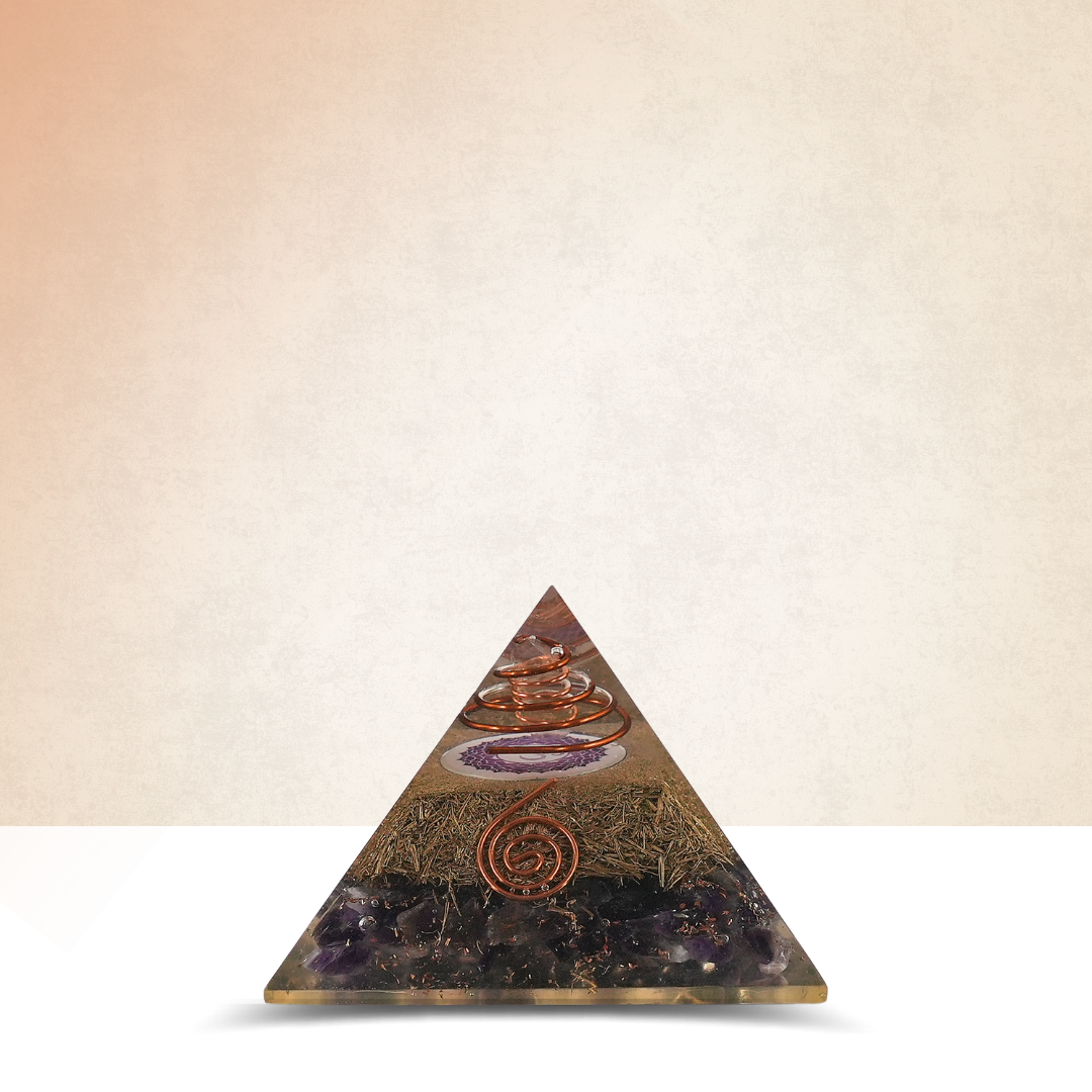 Gemsmantra Amethyst Orgonite Pyramid/Orgone Pyramid