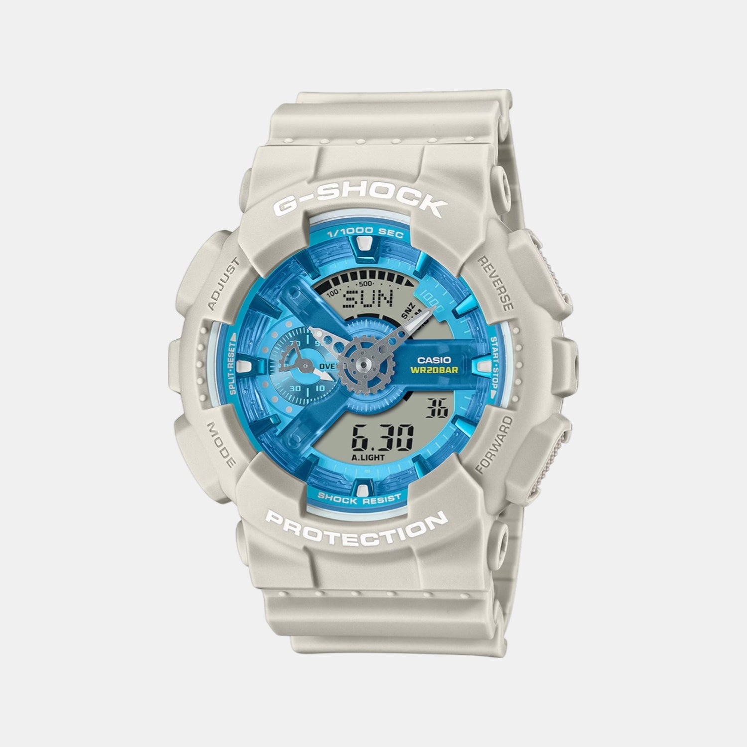 Casio G-Shock Men Quartz Blue Dial Analog Resin Watch G1682