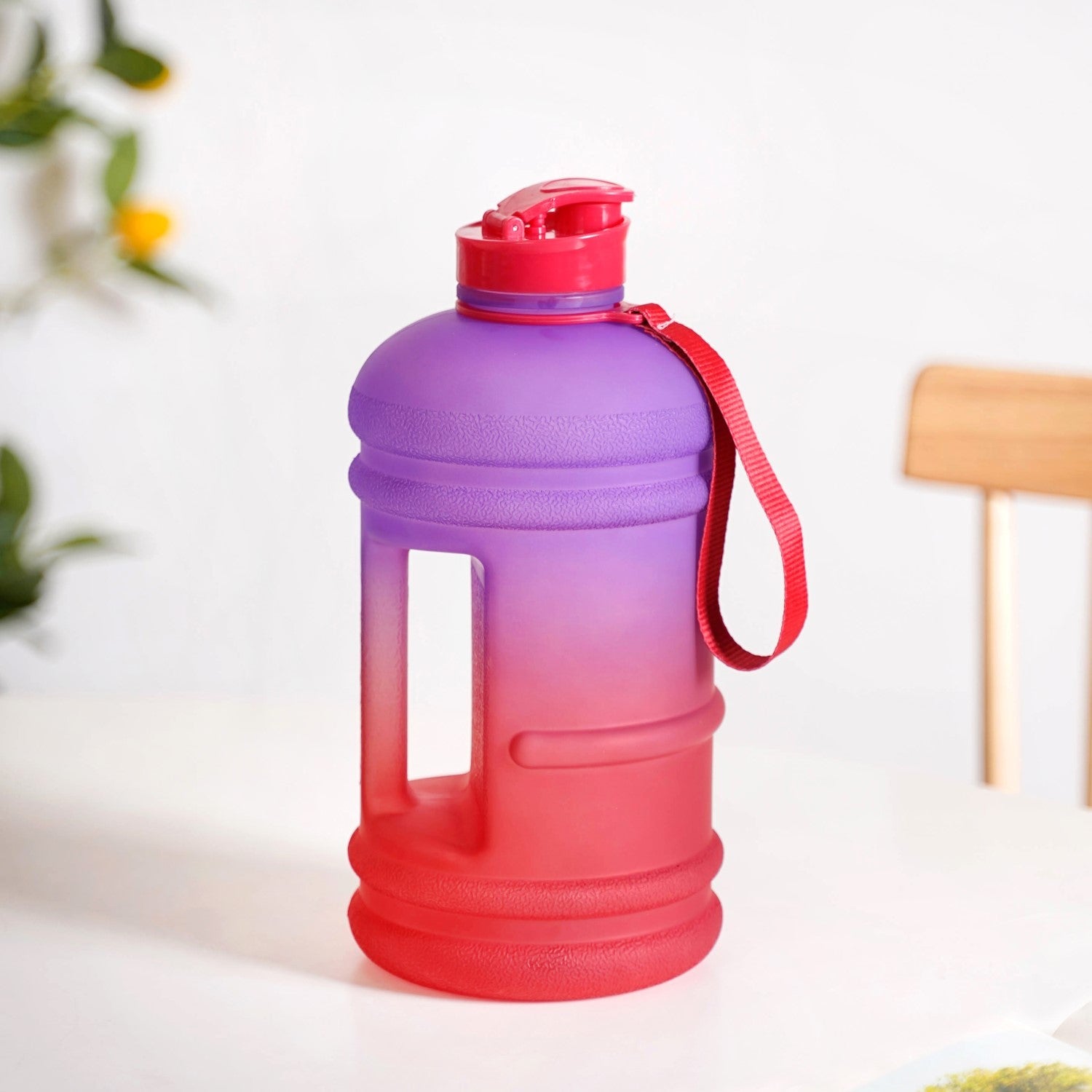 Nestasia AquaBurst Large Gym Water Bottle With Handle Ombre Purple Red 2400ml