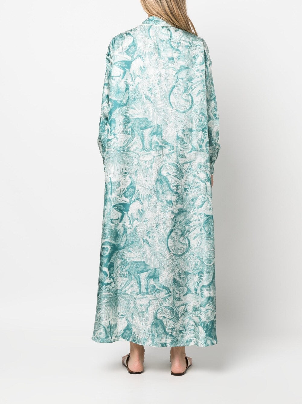 F.R.S . Printed silk shirt dress – Silk 100% - view 4