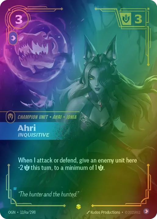 Inquisitive alternate art – Riftbound Ahri - Inquisitive (Alternate Art) - 119a/298 [Origins] [Foil]