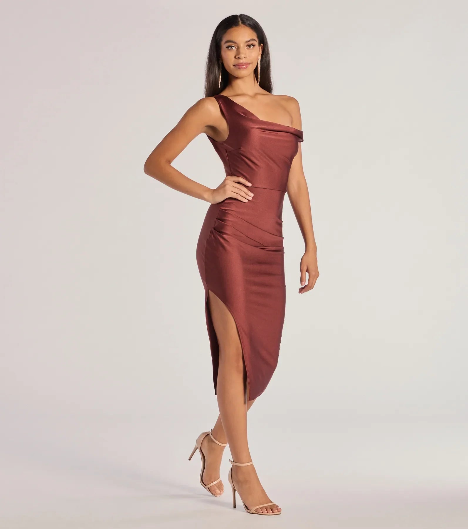 Windsor Iconic Silhouette Off-Shoulder High Slit Midi Dress - view 4