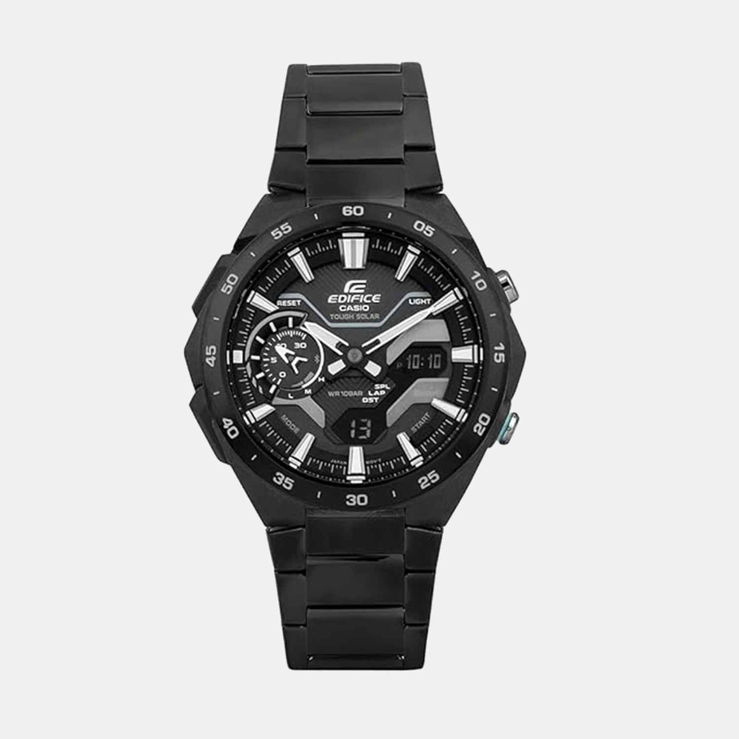 Casio Edifice Men Quartz Black Dial Analog-Digital Stainless Steel Watch ED589