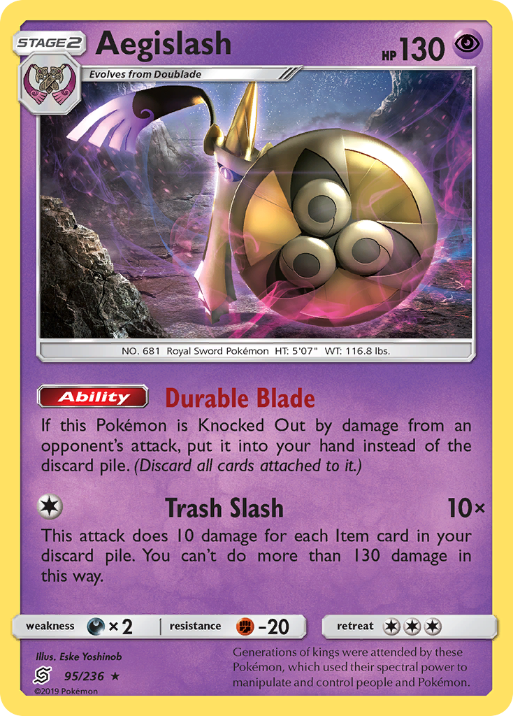 Rare holo sm11-95 – Pokémon Aegislash - 95/236 - Rare Holo [sm11-95] [Reverse Holo] - Aegislash - 95/236 - Rare Holo