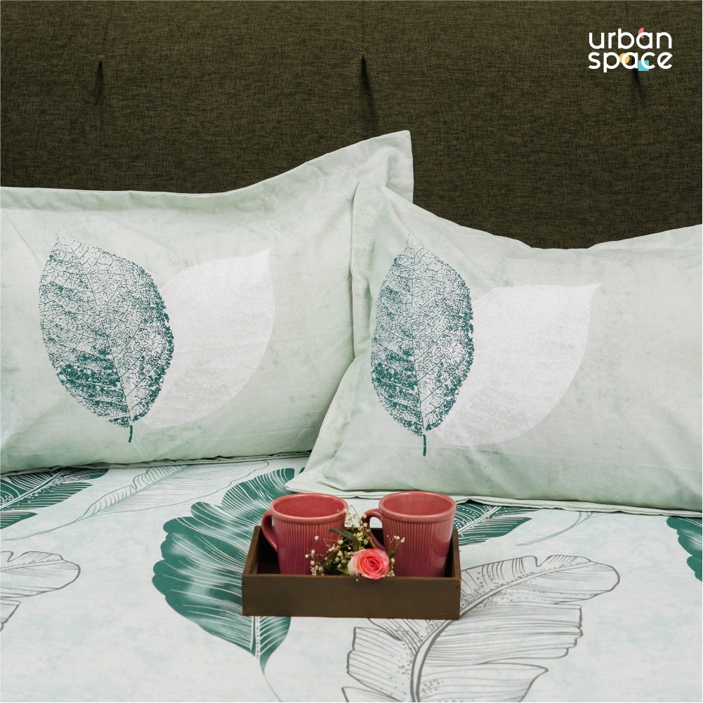 Urban Space -Home Furnishing Store Fitted King Size Cotton Bedsheet - Sweet Cherry Aqua Green - view 2