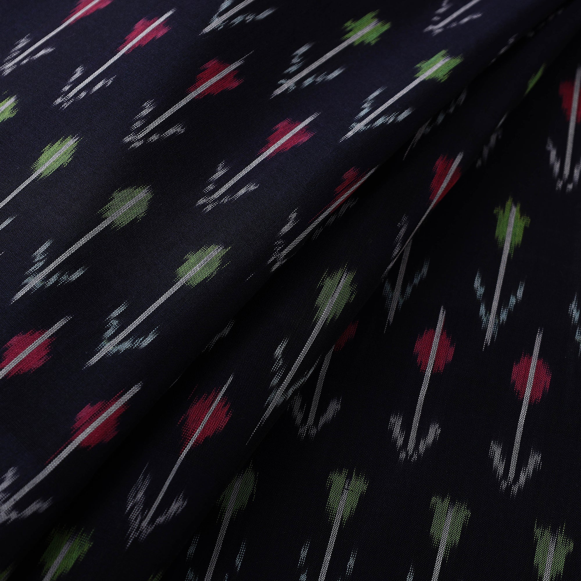 SOUTH KARGHA Black - Mercerised Cotton Pochampally Ikat Fabric 10 - view 2